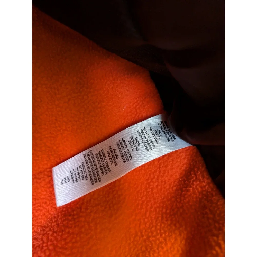 Hurley Puffer Jacket Kid's L (14/16) Green Orange Camo Hooded Fleece Lined‎